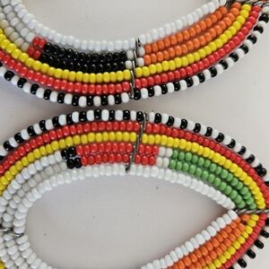 Multi-color beaded African earrings